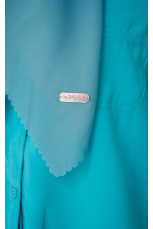 Hijab Segi 4 Double Haikon Lasercut Soft Denim